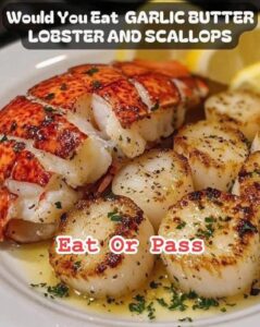 Gourmet Lobster Tails and Scallops with Lemon Orzo